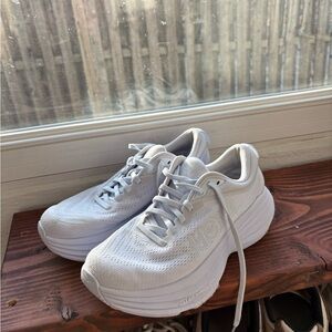 Hoka Bondi 8s Women's White Athletic Running Shoes